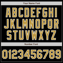 Загрузить изображение в средство просмотра галереи, Custom Black Old Gold-White Bomber Varsity Letterman Zipper Jacket