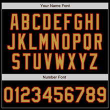 Charger l'image dans la galerie, Custom Black Old Gold-Red Bomber Varsity Letterman Zipper Jacket