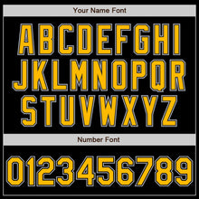 Загрузить изображение в средство просмотра галереи, Custom Black Gold-Gray Bomber Varsity Letterman Zipper Jacket