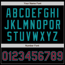 Загрузить изображение в средство просмотра галереи, Custom Black Crimson-Teal Bomber Varsity Letterman Zipper Jacket