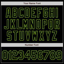 Charger l'image dans la galerie, Custom Black Neon Green Bomber Varsity Letterman Zipper Jacket