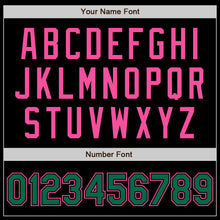 Charger l'image dans la galerie, Custom Black Pink-Kelly Green Bomber Varsity Letterman Zipper Jacket