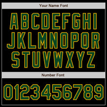 Charger l'image dans la galerie, Custom Black Gold-Green Bomber Varsity Letterman Zipper Jacket