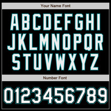 Загрузить изображение в средство просмотра галереи, Custom Black White-Teal Bomber Varsity Letterman Zipper Jacket