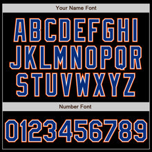 Загрузить изображение в средство просмотра галереи, Custom Black Royal-Orange Bomber Varsity Letterman Zipper Jacket