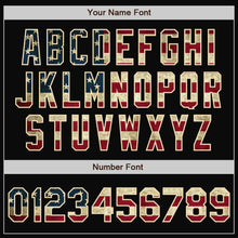 Загрузить изображение в средство просмотра галереи, Custom Black Vintage USA Flag Cream-Maroon Bomber Varsity Letterman Zipper Jacket