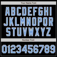 Загрузить изображение в средство просмотра галереи, Custom Black Light Blue-White Bomber Varsity Letterman Zipper Jacket