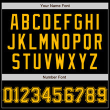 Загрузить изображение в средство просмотра галереи, Custom Black Gold Bomber Varsity Letterman Zipper Jacket