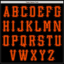 Загрузить изображение в средство просмотра галереи, Custom Black Orange Bomber Varsity Letterman Zipper Jacket