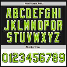 Загрузить изображение в средство просмотра галереи, Custom Black Neon Green-White Bomber Varsity Letterman Two Tone Zipper Jacket