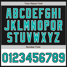 Charger l'image dans la galerie, Custom Black Aqua-White Bomber Varsity Letterman Two Tone Zipper Jacket