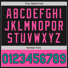 Загрузить изображение в средство просмотра галереи, Custom Black Teal-Pink Bomber Varsity Letterman Two Tone Zipper Jacket