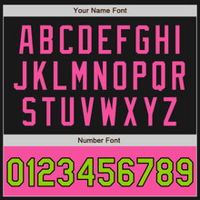 Загрузить изображение в средство просмотра галереи, Custom Black Neon Green-Pink Bomber Varsity Letterman Two Tone Zipper Jacket