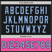 Загрузить изображение в средство просмотра галереи, Custom Black Light Blue-Pink Bomber Varsity Letterman Two Tone Zipper Jacket