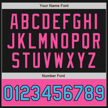 Загрузить изображение в средство просмотра галереи, Custom Black Sky Blue-Pink Bomber Varsity Letterman Two Tone Zipper Jacket