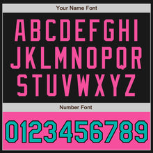 Загрузить изображение в средство просмотра галереи, Custom Black Aqua-Pink Bomber Varsity Letterman Two Tone Zipper Jacket