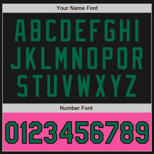 Загрузить изображение в средство просмотра галереи, Custom Black Kelly Green-Pink Bomber Varsity Letterman Two Tone Zipper Jacket