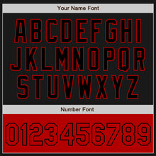 Charger l'image dans la galerie, Custom Black Red Bomber Varsity Letterman Two Tone Zipper Jacket