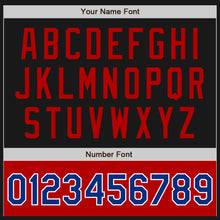 Загрузить изображение в средство просмотра галереи, Custom Black Royal-Red Bomber Varsity Letterman Two Tone Zipper Jacket