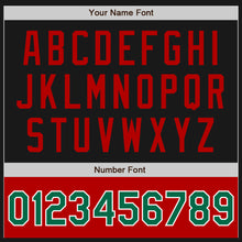 Laden Sie das Bild in den Galerie-Viewer, Custom Black Kelly Green-Red Bomber Varsity Letterman Two Tone Zipper Jacket