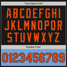 Загрузить изображение в средство просмотра галереи, Custom Black Orange-Light Blue Bomber Varsity Letterman Two Tone Zipper Jacket