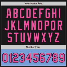 Загрузить изображение в средство просмотра галереи, Custom Black Pink-Light Blue Bomber Varsity Letterman Two Tone Zipper Jacket