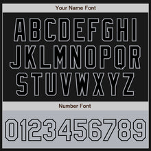 Laden Sie das Bild in den Galerie-Viewer, Custom Black Gray Bomber Varsity Letterman Two Tone Zipper Jacket