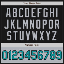 Charger l'image dans la galerie, Custom Black Teal-Gray Bomber Varsity Letterman Two Tone Zipper Jacket