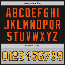 Загрузить изображение в средство просмотра галереи, Custom Black Gold-Orange Bomber Varsity Letterman Two Tone Zipper Jacket