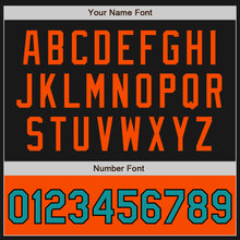 Загрузить изображение в средство просмотра галереи, Custom Black Teal-Orange Bomber Varsity Letterman Two Tone Zipper Jacket