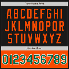 Загрузить изображение в средство просмотра галереи, Custom Black Kelly Green-Orange Bomber Varsity Letterman Two Tone Zipper Jacket