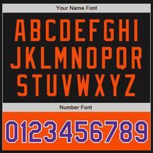 Загрузить изображение в средство просмотра галереи, Custom Black Purple-Orange Bomber Varsity Letterman Two Tone Zipper Jacket