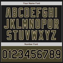 Laden Sie das Bild in den Galerie-Viewer, Custom Black Olive-Cream Bomber Varsity Letterman Two Tone Zipper Jacket