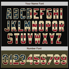 Загрузить изображение в средство просмотра галереи, Custom Black Vintage USA Flag Olive-Cream Bomber Varsity Letterman Two Tone Zipper Jacket