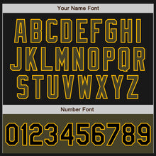 Загрузить изображение в средство просмотра галереи, Custom Black Olive-Gold Bomber Varsity Letterman Two Tone Zipper Jacket