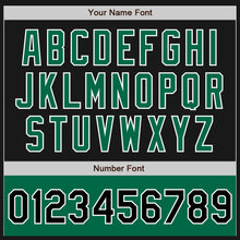 Laden Sie das Bild in den Galerie-Viewer, Custom Black Kelly Green-White Bomber Varsity Letterman Two Tone Zipper Jacket