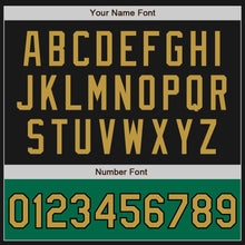 Charger l'image dans la galerie, Custom Black Old Gold-Kelly Green Bomber Varsity Letterman Two Tone Zipper Jacket