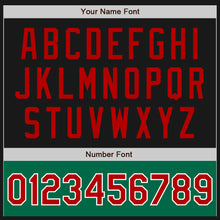 Laden Sie das Bild in den Galerie-Viewer, Custom Black Red-Kelly Green Bomber Varsity Letterman Two Tone Zipper Jacket