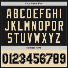 Laden Sie das Bild in den Galerie-Viewer, Custom Black Cream Bomber Varsity Letterman Two Tone Zipper Jacket