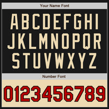 Laden Sie das Bild in den Galerie-Viewer, Custom Black Red-Cream Bomber Varsity Letterman Two Tone Zipper Jacket