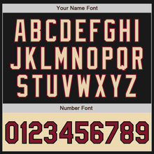 Charger l'image dans la galerie, Custom Black Crimson Cream-City Cream Bomber Varsity Letterman Two Tone Zipper Jacket