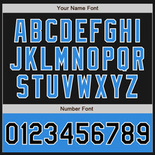 Загрузить изображение в средство просмотра галереи, Custom Black Powder Blue-White Bomber Varsity Letterman Two Tone Zipper Jacket