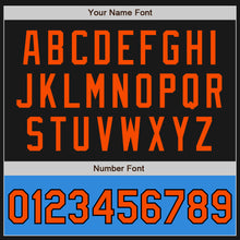 Загрузить изображение в средство просмотра галереи, Custom Black Orange-Powder Blue Bomber Varsity Letterman Two Tone Zipper Jacket