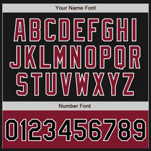 Загрузить изображение в средство просмотра галереи, Custom Black Crimson-White Bomber Varsity Letterman Two Tone Zipper Jacket