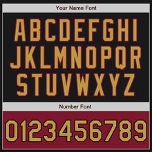 Загрузить изображение в средство просмотра галереи, Custom Black Old Gold-Crimson Bomber Varsity Letterman Two Tone Zipper Jacket