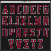 Laden Sie das Bild in den Galerie-Viewer, Custom Black Crimson-Gray Bomber Varsity Letterman Two Tone Zipper Jacket