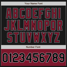 Laden Sie das Bild in den Galerie-Viewer, Custom Black Crimson-Gray Bomber Varsity Letterman Two Tone Zipper Jacket