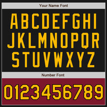 Загрузить изображение в средство просмотра галереи, Custom Black Gold-Crimson Bomber Varsity Letterman Two Tone Zipper Jacket