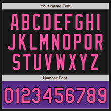 Загрузить изображение в средство просмотра галереи, Custom Black Pink-Purple Bomber Varsity Letterman Two Tone Zipper Jacket