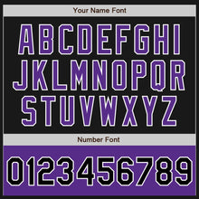 Загрузить изображение в средство просмотра галереи, Custom Black Purple-White Bomber Varsity Letterman Two Tone Zipper Jacket